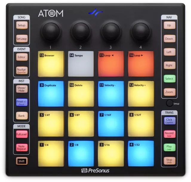 PreSonus ATOM Controlador de Rendimiento Teclado Streaming Podcasting PARCIALMENTE DEFECTUOSO