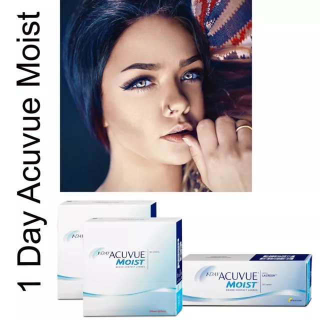 BC 9,0   1-Day Acuvue Moist with Lacreon 30er, 90er, 180 (2x90) Box Neu OVP