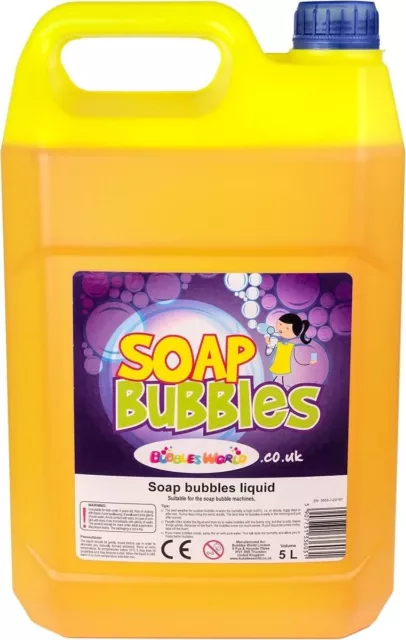 BUBBLES WORLD 5 Litre Soap Bubbles solution, liquid for Bubble Machine