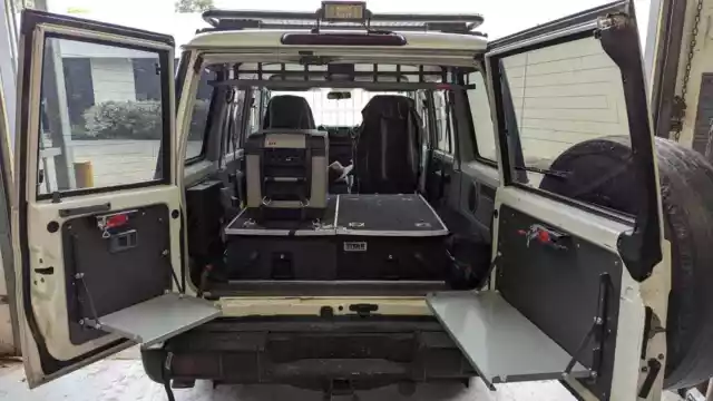 DELUXE Rear Barn Door fold down Tables BOTH for TOYOTA 76/78 Series Landcruiser