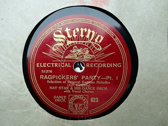 NAT STAR & HIS DANCE ORCH - Ragpickers' Party 78 rpm disc (A++)