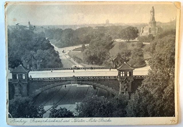 Postkarte Bismarkdenkmal und Kersten Miles Brücke
