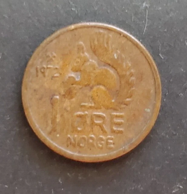 Norway, 1972 1 ore coin