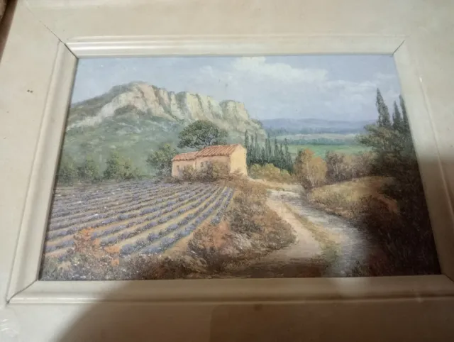 Quadro Olio  Paesaggio Su Masonite Con Prestigiosa Cornice 3