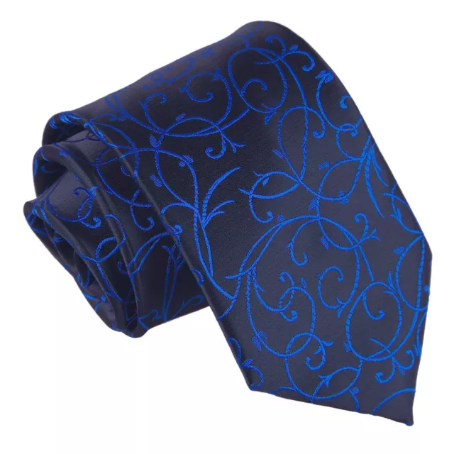 Blue Mens Tie Solid Plain Plaid Patterned Floral Paisley Polka Dot by DQT