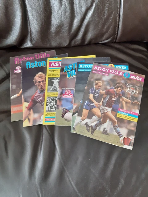 BUNDLE OF 6 Aston Villa Home Programmes . Various Seasons from 1983 ...