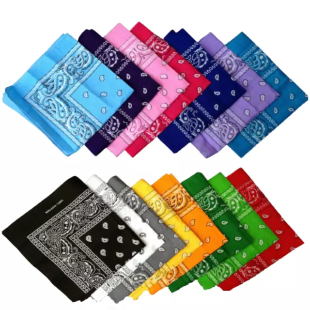 15x BULK BANDANA Paisley 100% COTTON Head Wrap Bandanna Head Wrap Summer Scarf