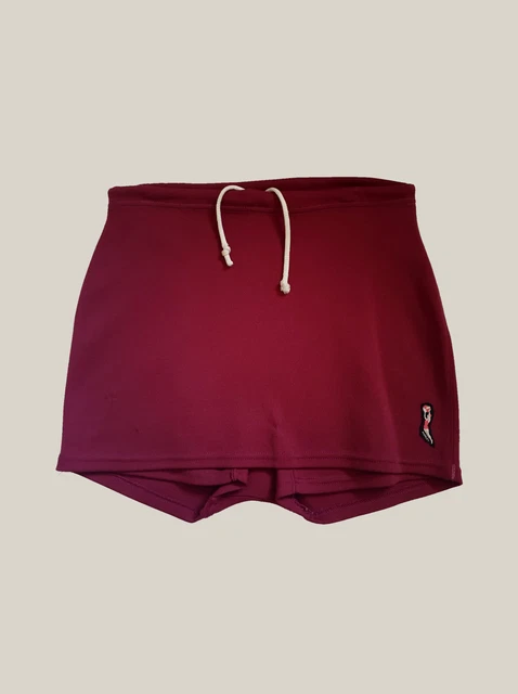 Vintage 1960s Maroon Swimsuit With Skirt Front - M