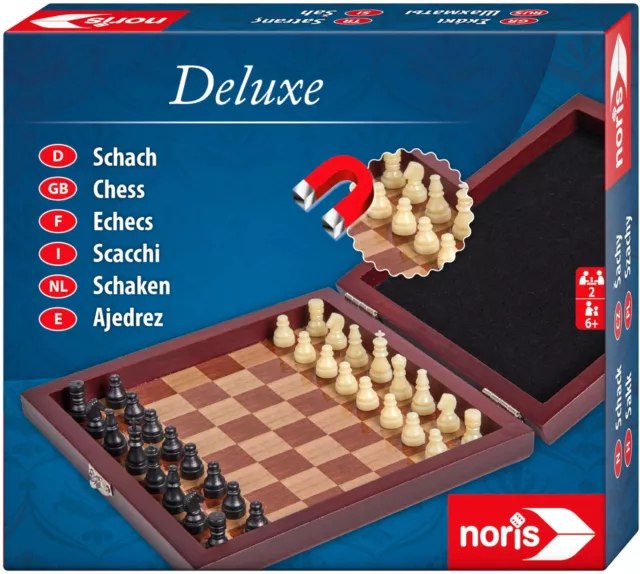 Noris Familienspiel Strategiespiel Deluxe Reisespiel Schach 606108005