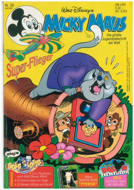 Micky Maus Heft Nr. 39-1991 mit Beilage   ungelesen Z0-1/1 ( M126