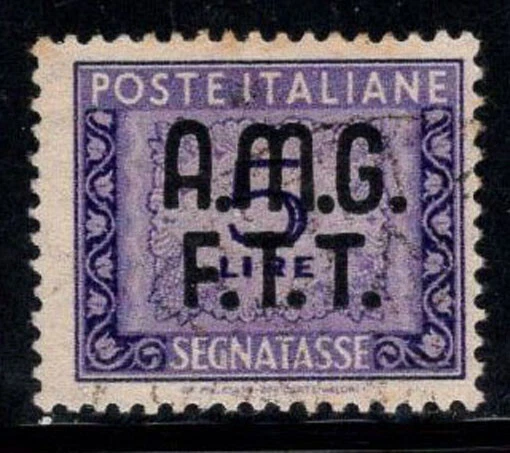 Trieste A 1947-49 Sass. 9 Usato 100% Segnatasse 5 lire