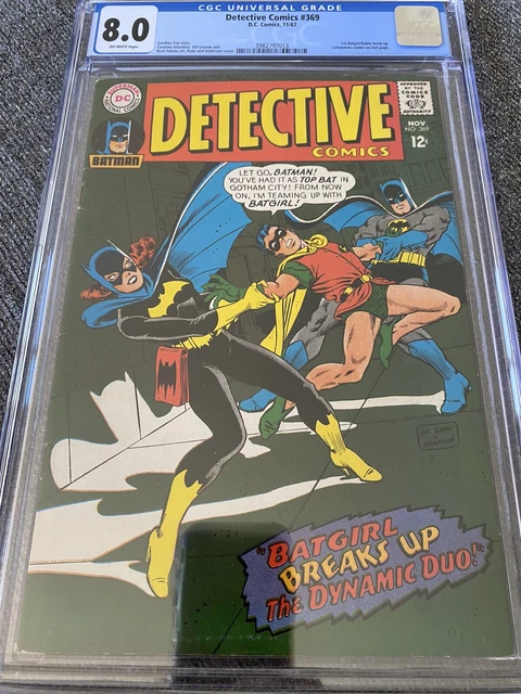 DETECTIVE COMICS 369🔥CGC 8.0🔥1st Batgirl & Robin Team-up🔥Classic Cover Art🔥