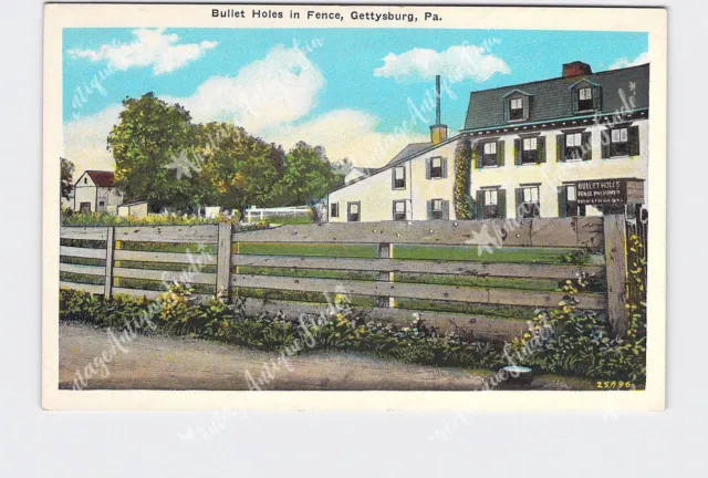 PPC Postcard PA Pennsylvania Gettysburg Bullet Holes In Fence