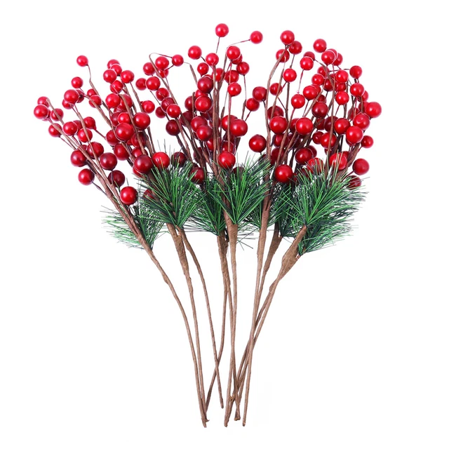 Favoritos para fiestas navideñas decoración de bayas rojas de Navidad