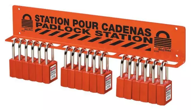 Heavy Duty Padlock Station, Lock Colour Red, Lock Material Powder Coa For Master