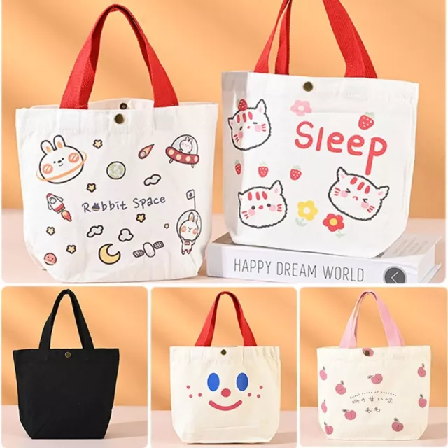 Cartoon Mini Handbags Canvas Storage Bags Cute Canvas Tote Bag  Picnic
