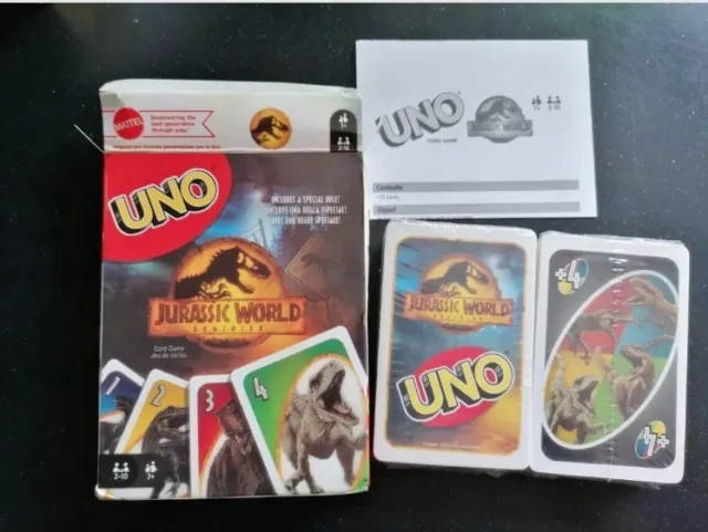 Uno Jurassic Park World Dino Kartenspiel Gesellschaftsspiel NEU & OVP