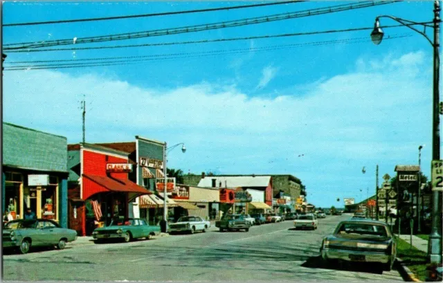 1960'S. Street View. Port Austin, Mich. Clark's  Postcard. Sc29