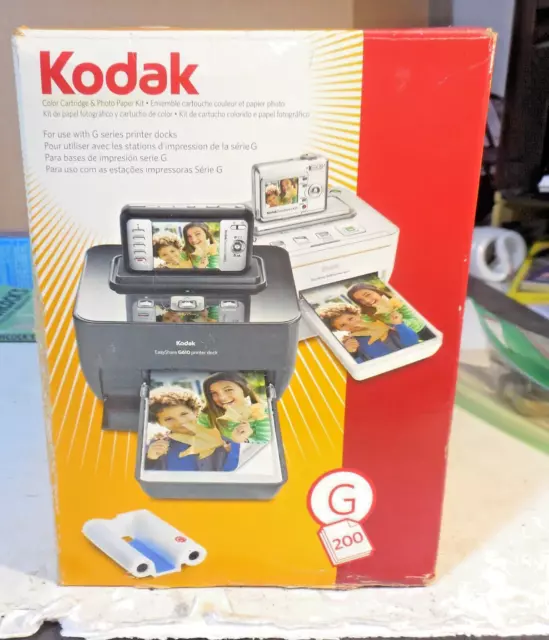 Kodak G200 Photo Paper Kit 225 Prints 4x6 2 Color Cartridges Easyshare G600