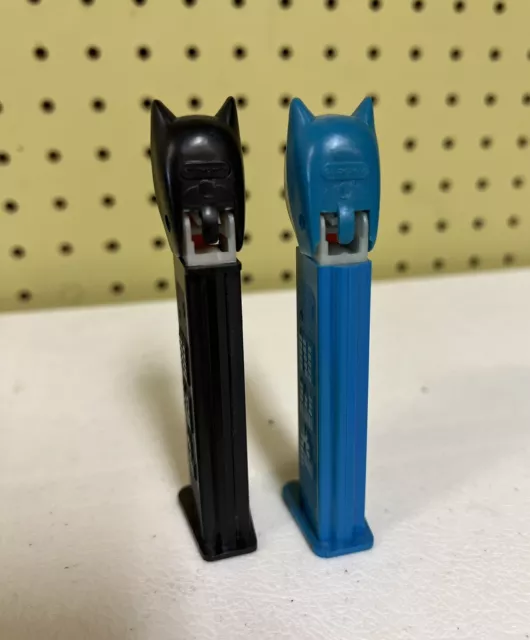 Vintage BATMAN PEZ Dispensers Lot Of 2 DC COMICS 1985 Black Blue 3