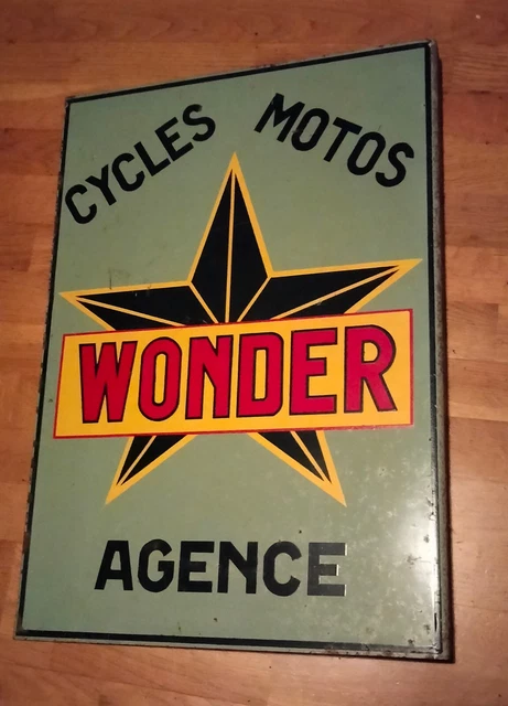 Ancienne Plaque émaillée Vélo CYCLES WONDER – Pour Décoration Eroica Bici