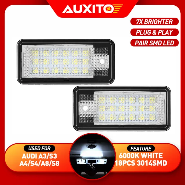 Canbus LED License Plate Light 18SMD White Tag Lamp For Audi A4 Q7 RS4 A3 A6 S4