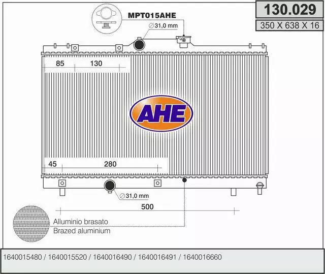 Radiatore TOYOTA COROLLA Compact _E10_ 1.3 XLI 16V (EE101) 65kw 92-95