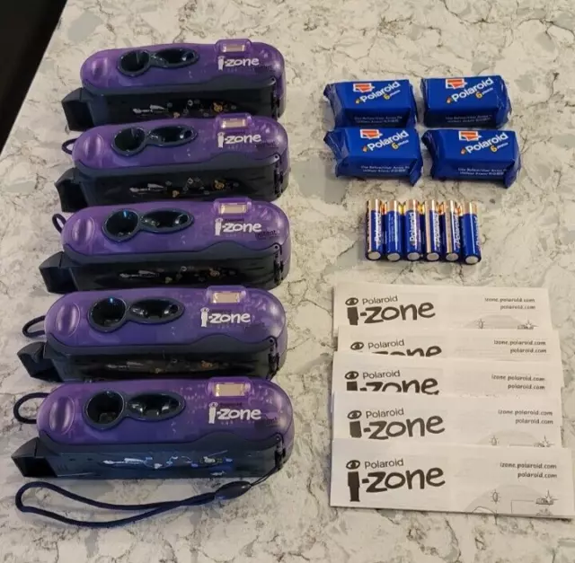 New Polaroid I - Zone Instant Pocket Camera Purple Vintage 2000  Lot of 5