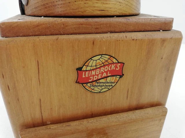 Kaffeemühle Leinbrock's Ideal Holz Mühle Retro Deko Küche DDR alt antik #231442 3