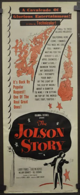 Die Jolson Story R-1954 Original 14X36 Film Poster Larry Parks Evelyn Keyes