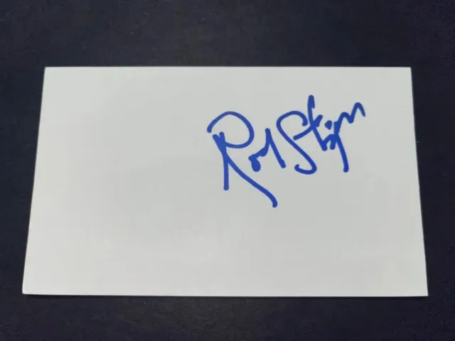 ROD STEIGER - AMITYVILLE HORROR - DOCTOR ZHIVAGO - Hand Signed 3x5 Index Card