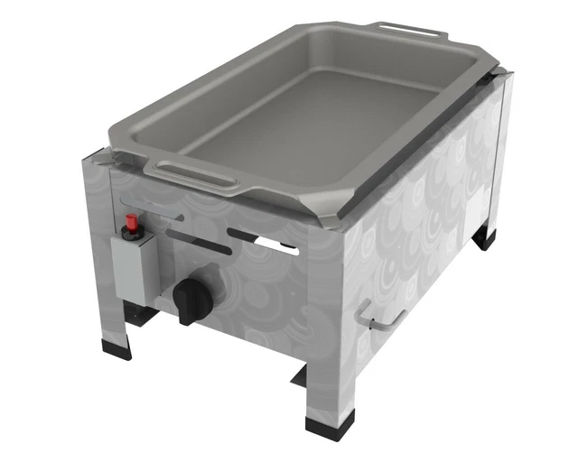 K+F Profi Edelstahl Wurstbräter 1-flammig 3,6 KW Pfanne Gastro Gas Grill Imbiss