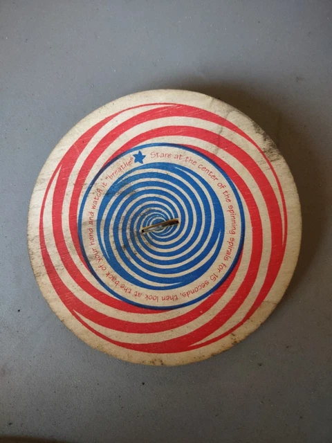 Penny Spinning Top Toy Optical Illusion Wood Channel Craft Charleroi PA 2011