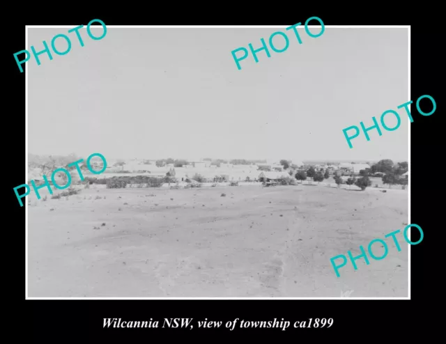 OLD POSTCARD SIZE PHOTO OF WILCANNIA NSW VIEW OF TOWNSHIP c1899