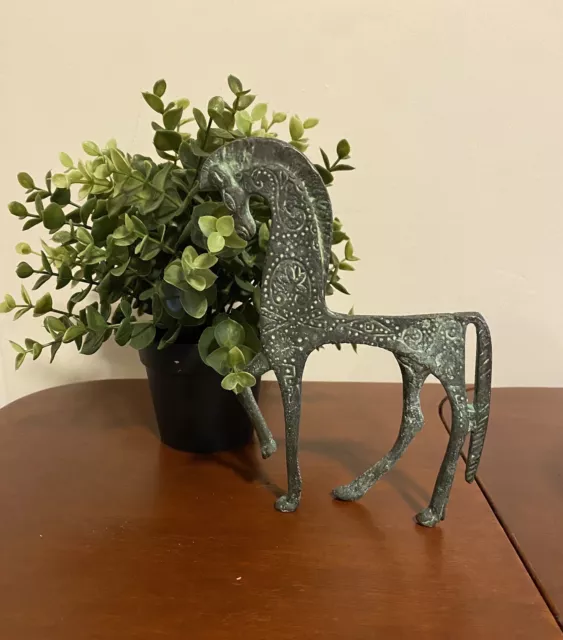 Ancient Greek Horse Symbol of Wealth and Prosperity Ironworks Statue 25cm