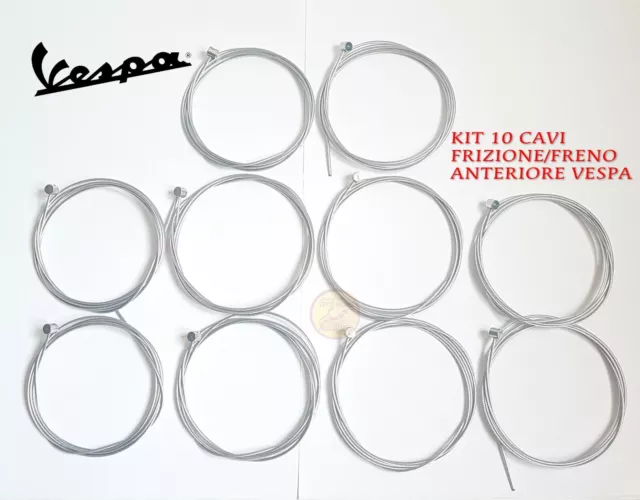 Kit 10 fili cavo frizione freno anteriore Vespa 50 Special L N R 125 ET3 PX LML