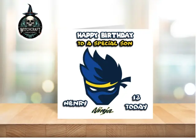 personalised birthday card Fortnite Ninja any name/age/relation/occasion.