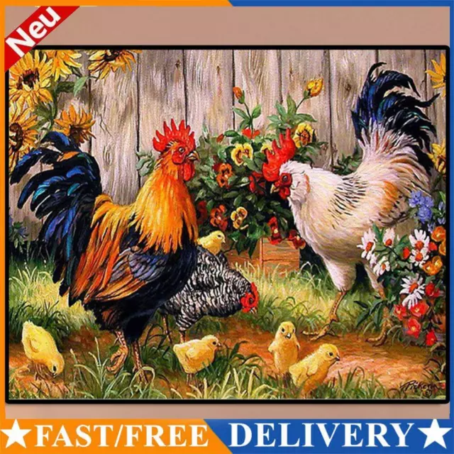 Malen nach Zahlen Kit zum Selbermachen Blume Huhn handbemalt Leinwand Öl Kunst Bild