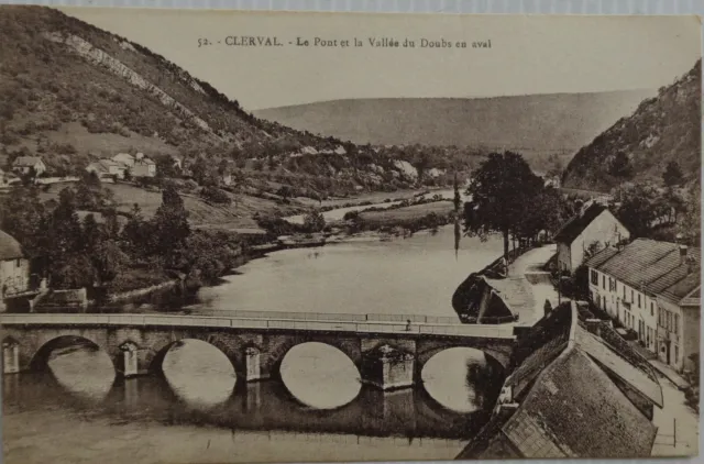 CLERVAL 25 cpa le Pont et Vallée du Doubs en aval Bon Etat 1924