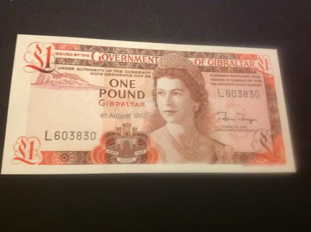 1 Gibraltar Pound banknote UNC dated 1988