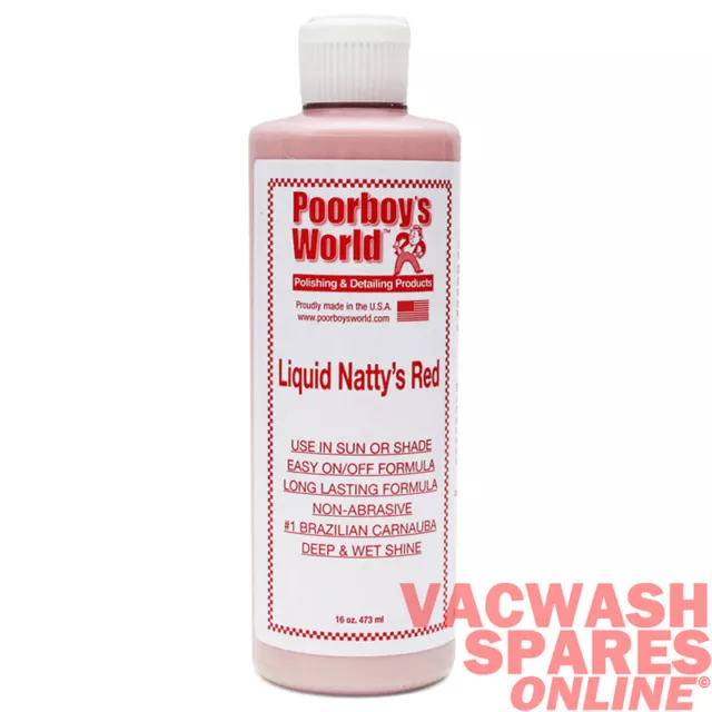 Poorboys Liquid Nattys Red - Carnauba Wax - Wet Look Finish For Red Cars Etc..