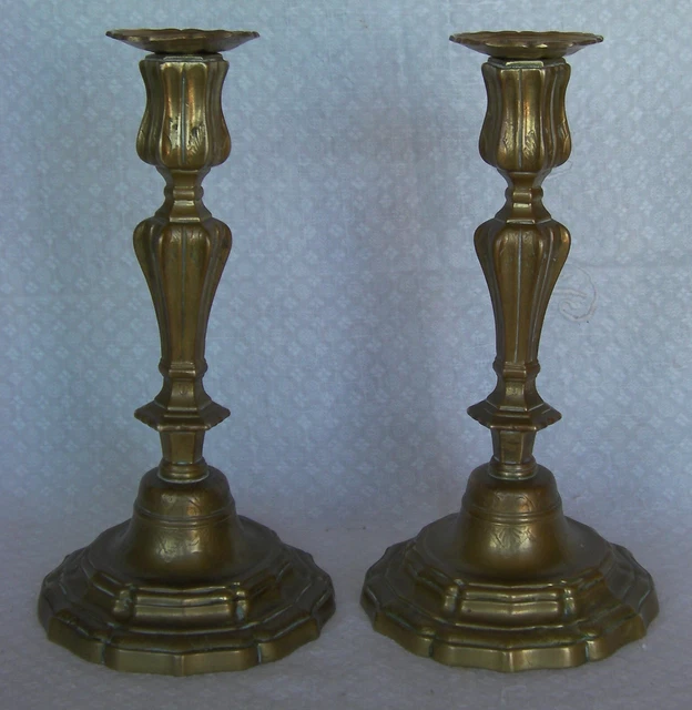 Ancien Bougeoir En Bronze – Vendus à La Paire – Déco Vintage Et Authentique