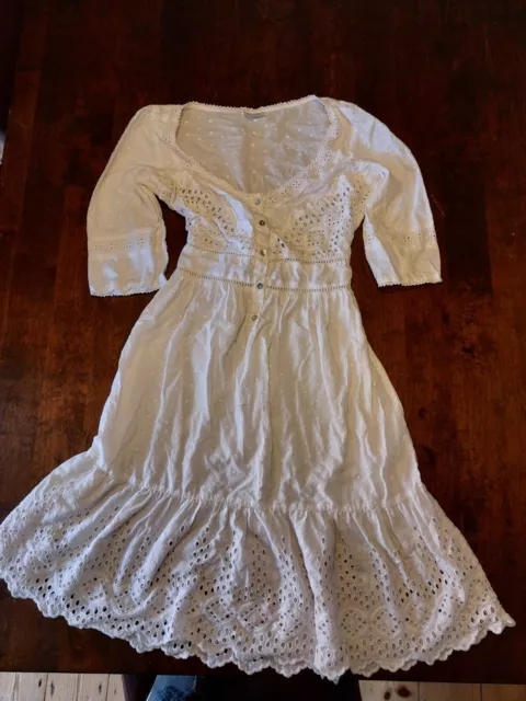 Oasis White Summer Dress Size 8