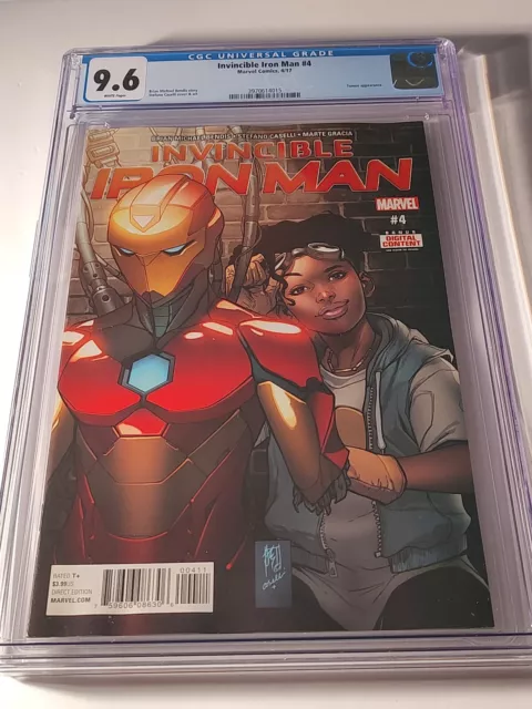 Invincible Iron Man #4 CGC 9.6 WP, Riri Williams variant, Caselli Disney+ MCU