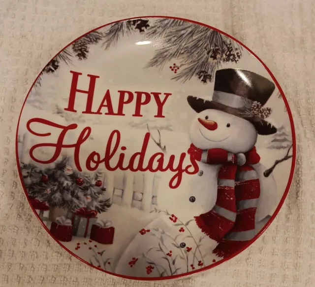 Gerson international  2020 Emma Leach Happy Holidays 8" Plate Bin 1234