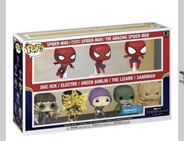 Funko Pop Marvel SPIDER-MAN No Way Home WALMART EXCLUSIVE 8 Pack New Never Open