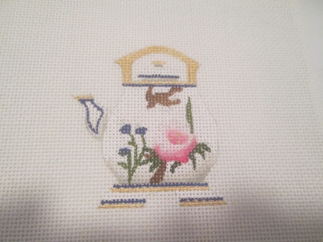 Teapot-Melissa Shirley-Handpainted Needlepoint Canvas