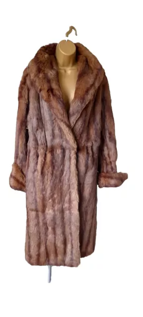 Vintage  Real Fur Musquash  Glossy Vintage  Luxury Coat  Size Large