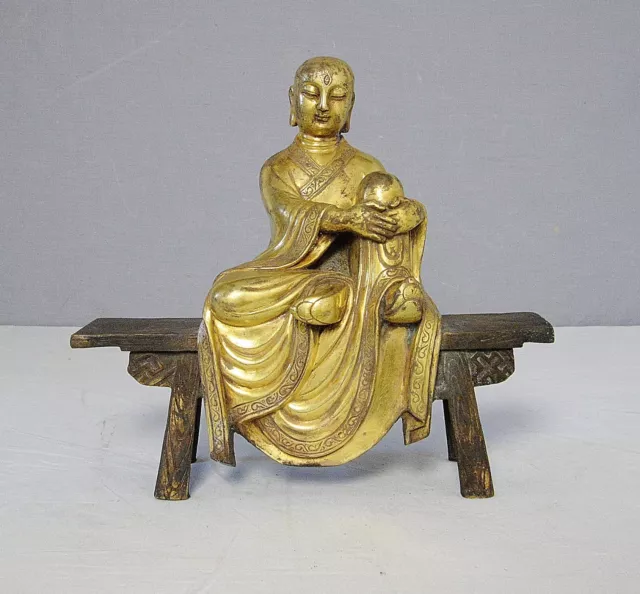 Chinese  Gilt  Bronze  Buddha  Statue      M2007