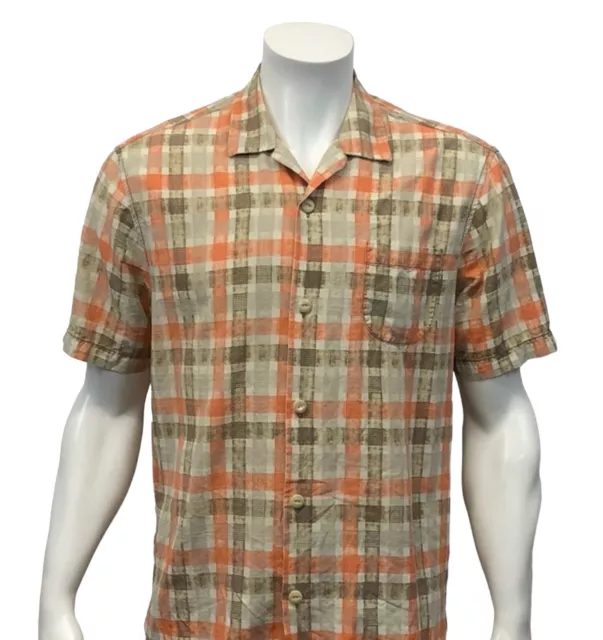 Tommy Bahama Island Modern Fit Men’s Short Sleeve Button Up Plaid Shirt Size M 3